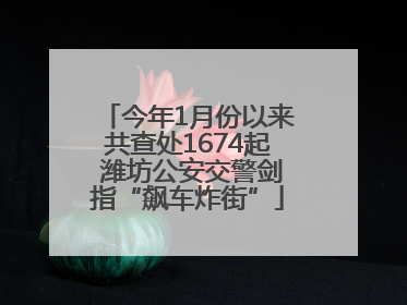 今年1月份以来共查处1674起 潍坊公安交警剑指“飙车炸街”