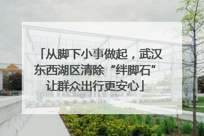 从脚下小事做起，武汉东西湖区清除“绊脚石”让群众出行更安心