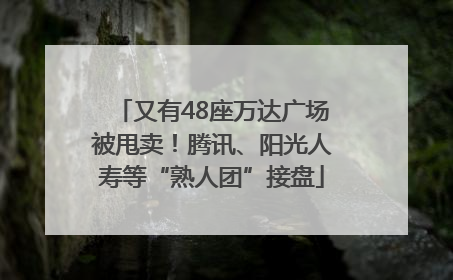又有48座万达广场被甩卖！腾讯、阳光人寿等“熟人团”接盘