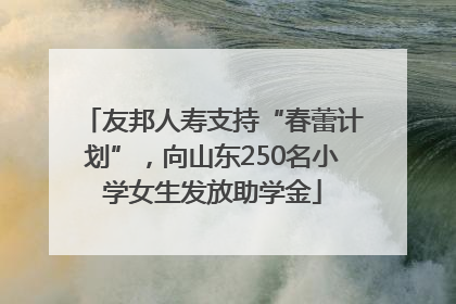 友邦人寿支持“春蕾计划”，向山东250名小学女生发放助学金