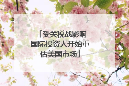 受关税战影响 国际投资人开始重估美国市场