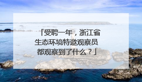 受聘一年，浙江省生态环境特邀观察员都观察到了什么？
