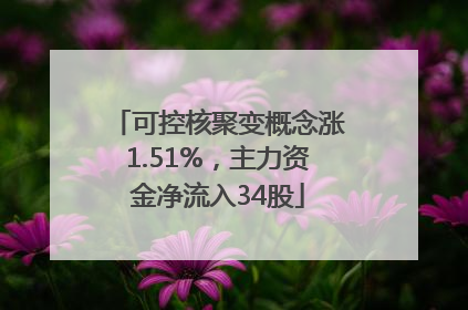可控核聚变概念涨1.51%，主力资金净流入34股