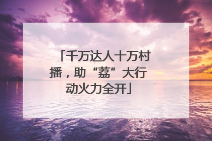 千万达人十万村播，助“荔”大行动火力全开