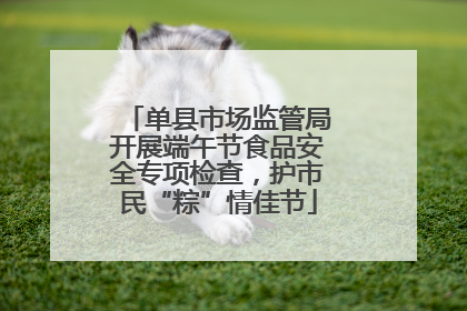 单县市场监管局开展端午节食品安全专项检查，护市民“粽”情佳节