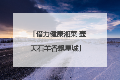 借力健康湘菜 壶天石羊香飘星城