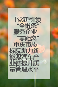 党建引领“全链条” 服务企业“零距离” 重庆市质标院助力新能源汽车产业链提升质量管理水平