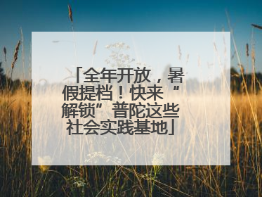 全年开放，暑假提档！快来“解锁”普陀这些社会实践基地