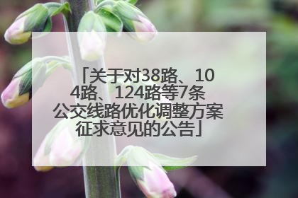 关于对38路、104路、124路等7条公交线路优化调整方案征求意见的公告