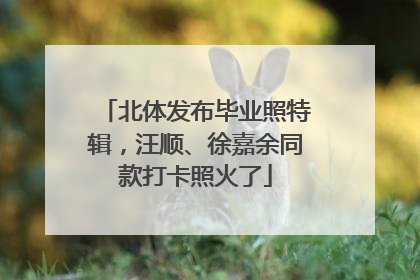 北体发布毕业照特辑，汪顺、徐嘉余同款打卡照火了