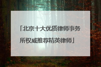 北京十大优质律师事务所权威推荐精英律师