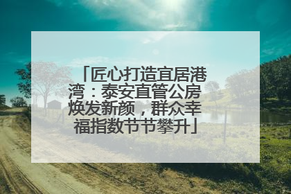 匠心打造宜居港湾：泰安直管公房焕发新颜，群众幸福指数节节攀升
