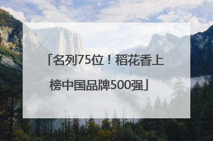 名列75位！稻花香上榜中国品牌500强