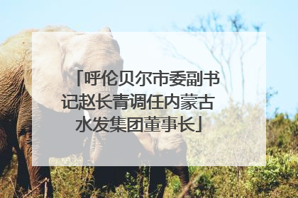呼伦贝尔市委副书记赵长青调任内蒙古水发集团董事长