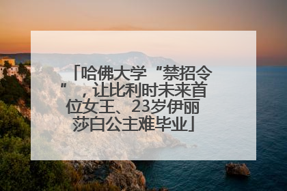 哈佛大学“禁招令”，让比利时未来首位女王、23岁伊丽莎白公主难毕业