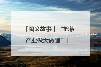 图文故事｜“把茶产业做大做强”