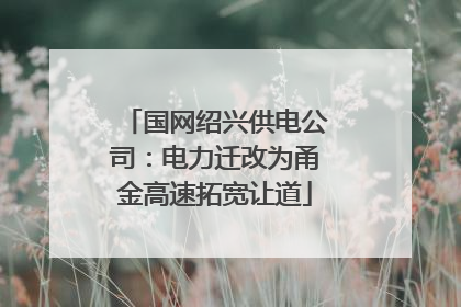 国网绍兴供电公司：电力迁改为甬金高速拓宽让道
