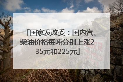 国家发改委：国内汽、柴油价格每吨分别上涨235元和225元