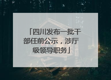 四川发布一批干部任前公示，涉厅级领导职务