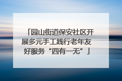 园山街道保安社区开展多元手工践行老年友好服务“四有一无”