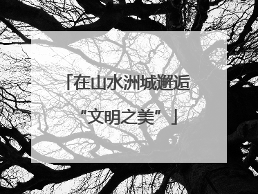 在山水洲城邂逅“文明之美”