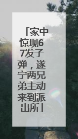 家中惊现67发子弹，遂宁两兄弟主动来到派出所