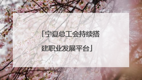 宁夏总工会持续搭建职业发展平台