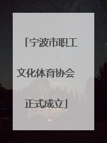 宁波市职工文化体育协会正式成立