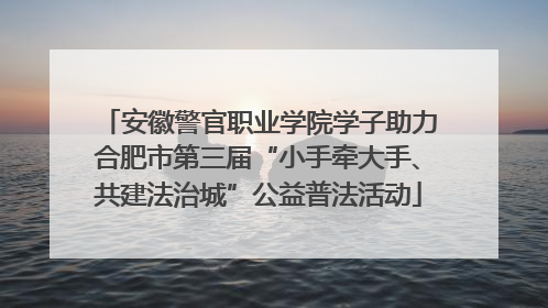 安徽警官职业学院学子助力合肥市第三届“小手牵大手、共建法治城”公益普法活动