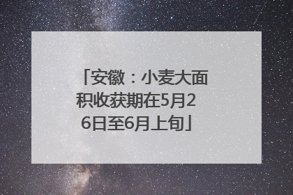 安徽：小麦大面积收获期在5月26日至6月上旬