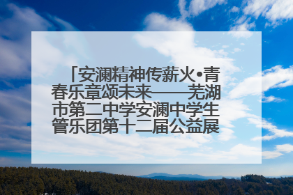 安澜精神传薪火•青春乐章颂未来——芜湖市第二中学安澜中学生管乐团第十二届公益展演圆满举行