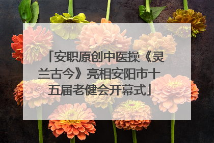 安职原创中医操《灵兰古今》亮相安阳市十五届老健会开幕式
