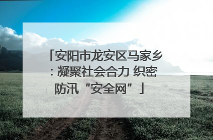 安阳市龙安区马家乡：凝聚社会合力 织密防汛“安全网”