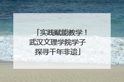 实践赋能教学！武汉文理学院学子探寻千年非遗