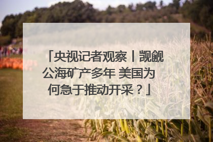 央视记者观察丨觊觎公海矿产多年 美国为何急于推动开采？
