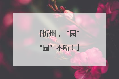 忻州，“园”“园”不断！
