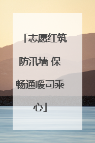 志愿红筑防汛墙 保畅通暖司乘心