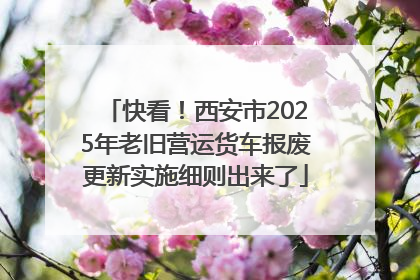 快看！西安市2025年老旧营运货车报废更新实施细则出来了