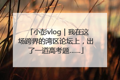 小彭vlog｜我在这场跨界的湾区论坛上，出了一道高考题……
