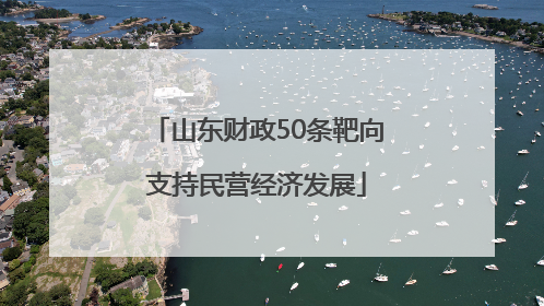 山东财政50条靶向支持民营经济发展