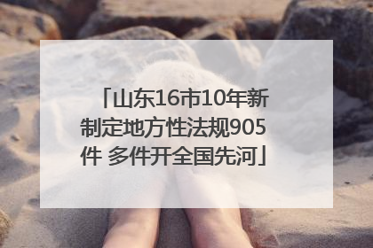 山东16市10年新制定地方性法规905件 多件开全国先河