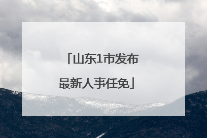 山东1市发布最新人事任免