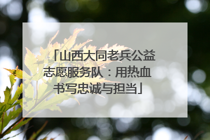 山西大同老兵公益志愿服务队：用热血书写忠诚与担当