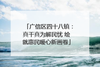 广信区四十八镇：真干真为解民忧 绘就惠民暖心新画卷