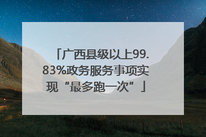 广西县级以上99.83%政务服务事项实现“最多跑一次”