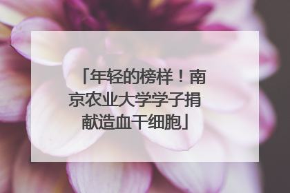 年轻的榜样！南京农业大学学子捐献造血干细胞