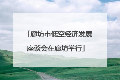 廊坊市低空经济发展座谈会在廊坊举行