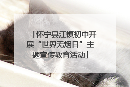 怀宁县江镇初中开展“世界无烟日”主题宣传教育活动
