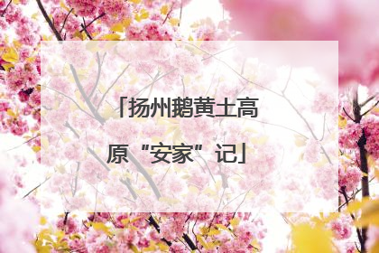 扬州鹅黄土高原“安家”记