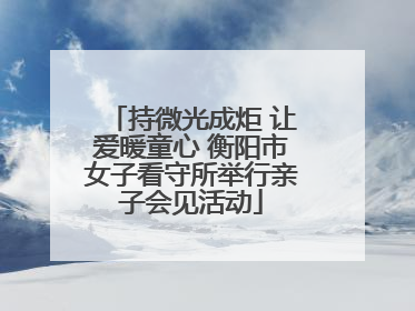 持微光成炬 让爱暖童心 衡阳市女子看守所举行亲子会见活动